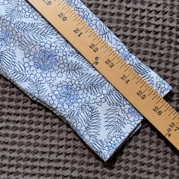 Men's Express Slim Performance Casual Button Down Shirt M White Blue - Picture 6 of 8